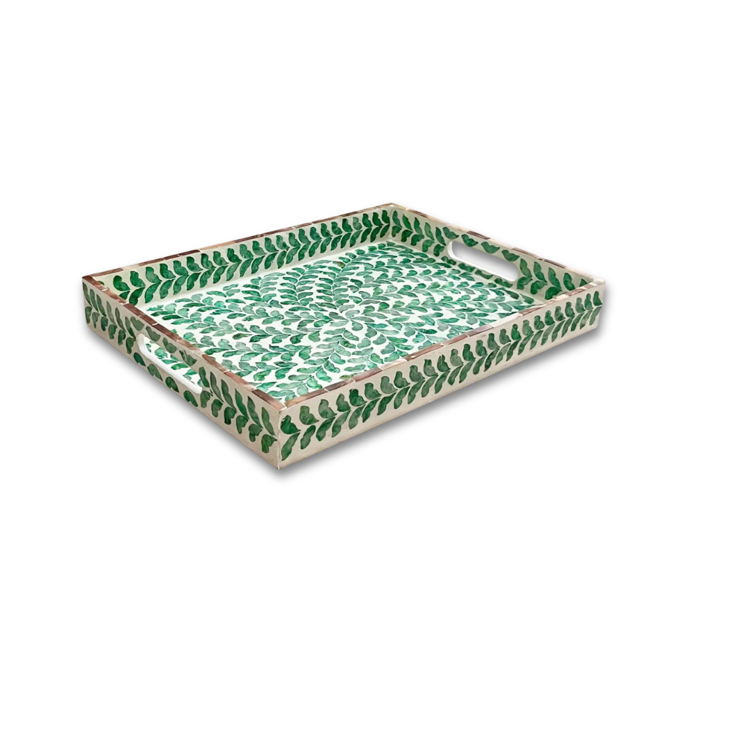 Green Leaf Serving Tray