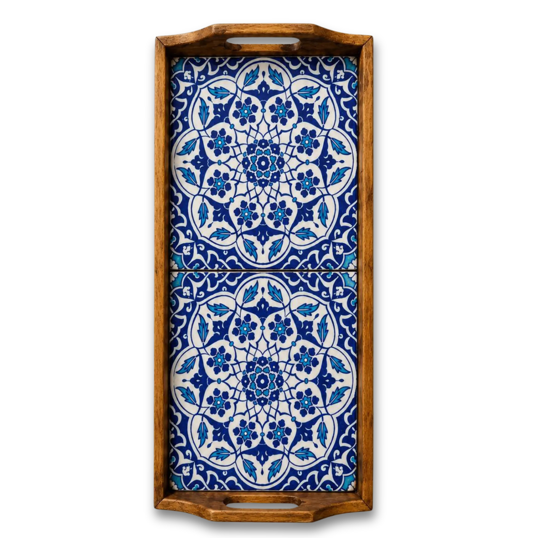 Blue Floral Serving Tray