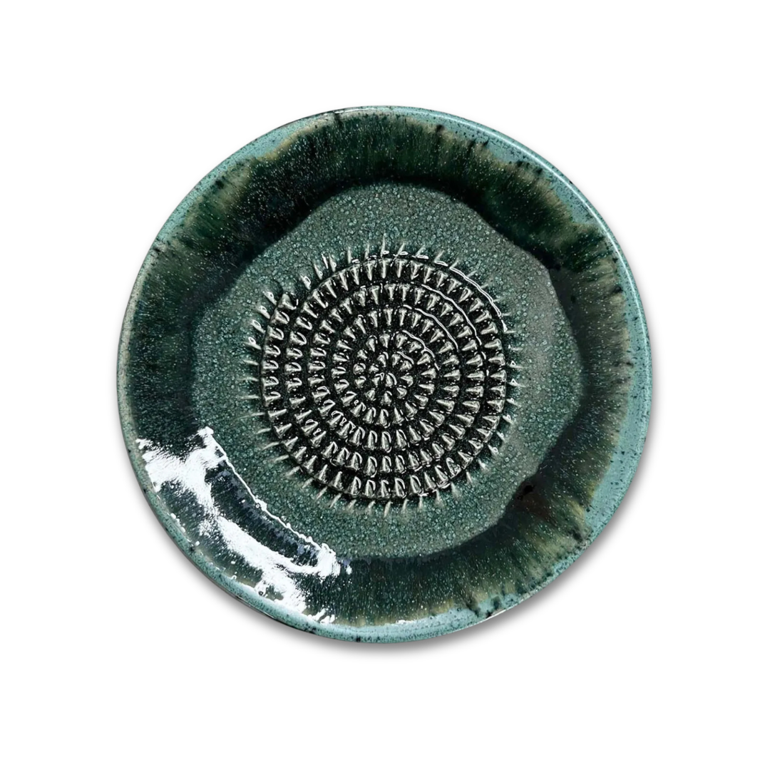 Ceramic Garlic Grater Plate green